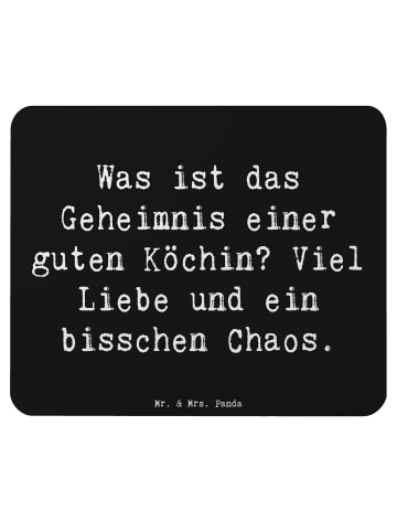 Mr. & Mrs. Panda Mauspad Spruch Köchin Chaos mit Spruch in Schwarz