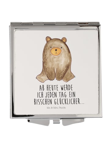 Mr. & Mrs. Panda Kleiner Spiegel Bär sitzend mit Spruch in Weiß