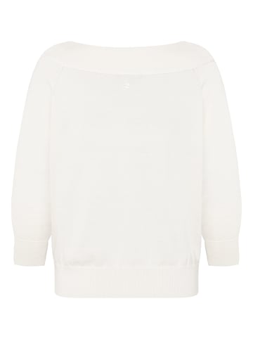 Zero Strickpullover mit Carmenausschnitt in Offwhite