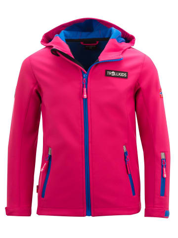 Trollkids Softshell Jacke "Oslofjord" in Himbeere / Blau