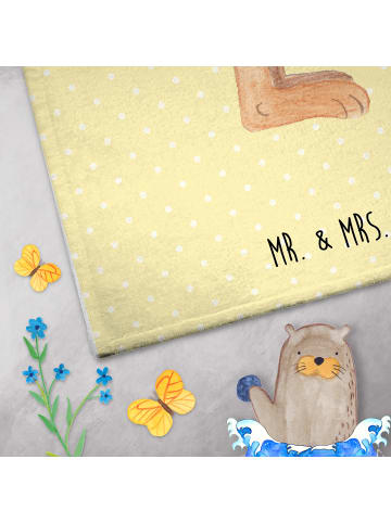 Mr. & Mrs. Panda Handtuch Igel Wein ohne Spruch in Gelb Pastell