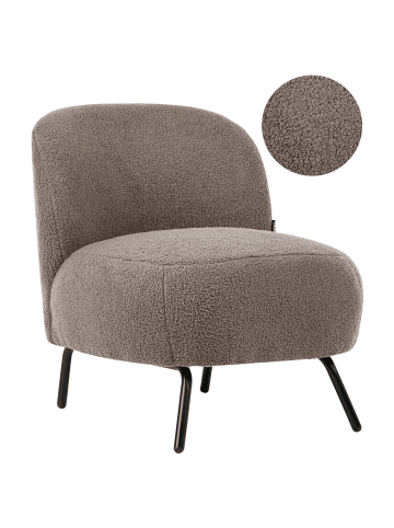 Beliani Sessel KUMLA in Beige/Schwarz - (W) 62 x (H) 67 x (L) 70 cm