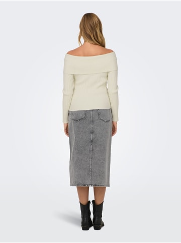 ONLY Weicher Strickpullover Schulterfrei Bequem Warm in Creme