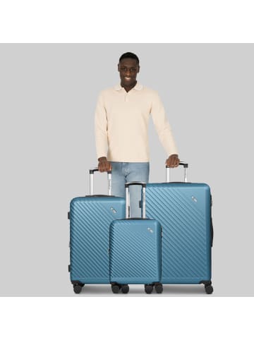 Check.In Paradise 2.0 4 Rollen Kofferset 3-teilig mit Dehnfalte in glacier blue