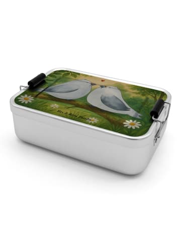 Mr. & Mrs. Panda Lunch Box Turteltauben Liebe Design ohne Spruch in Weiß