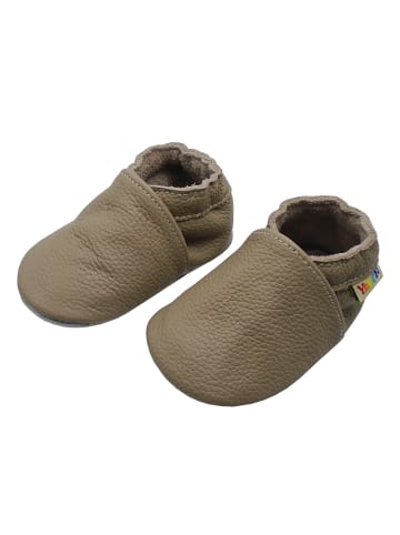 Yalion Baby Krabbelschuhe aus Leder, weiche Lauflernschuhe mit rutschfester Sohle 