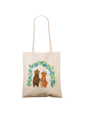 Mr. & Mrs. Panda Shopping Tasche Bären Hochzeit ohne Spruch in Creme