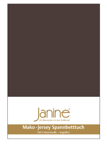 Janine Janine Spannbetttuch Mako Feinjersey 5007 in dunkelbraun