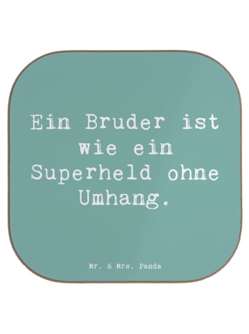 Mr. & Mrs. Panda Untersetzer für Gläser Spruch Bruder Superheld ... in Meeresbrise