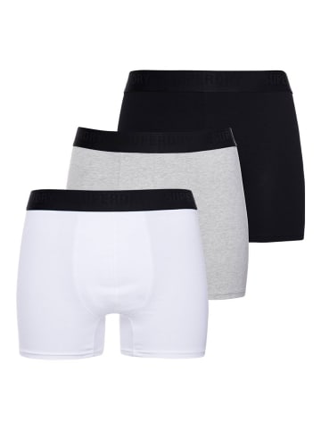 Superdry Boxershort 3er Pack in Schwarz/Grau/Weiß