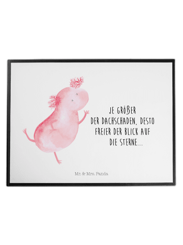 Mr. & Mrs. Panda Schreibtischunterlage Axolotl Tanzen mit Spruch in Weiß