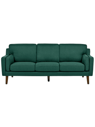 Beliani 3-Sitzer Sofa LOKKA in Grün/Heller Holzfarbton - (W) 204 x (H) 85 x (L) 83 cm