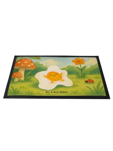 Mr. & Mrs. Panda Schmutzfangteppich Spiegelei Ei Design ohne Spruch in Weiß