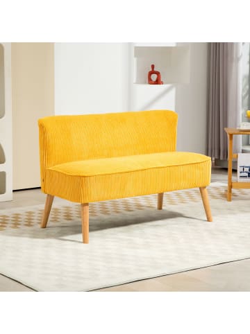 HOMCOM Sofa in Zitronengelb 117L x 56,5B x 77H cm