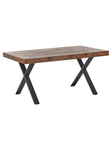 Beliani Esszimmertisch CLIFTON in Braun/Schwarz - (W) 90 x (H) 75 x (L) 160 cm