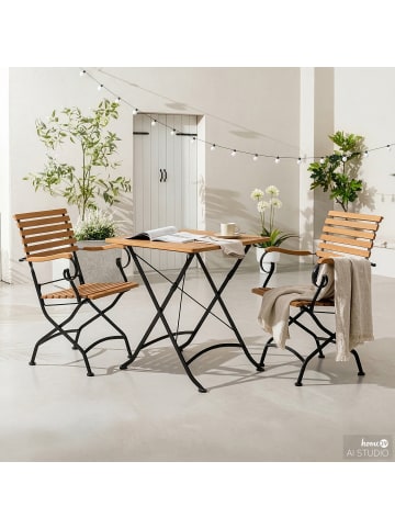 home24 Gartenessgruppe Tuscany II (3-tlg.) in Akazie Schwarz