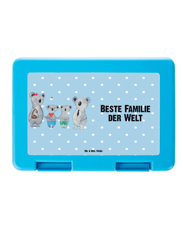 Mr. & Mrs. Panda Brotdose Koala Familie zwei mit Spruch in Blau Pastell