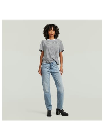 G-Star Raw T-Shirt in white-petrol stripe
