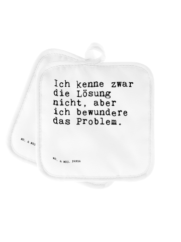 Mr. & Mrs. Panda Potholder Ich kenne zwar die... mit Spruch in Weiß