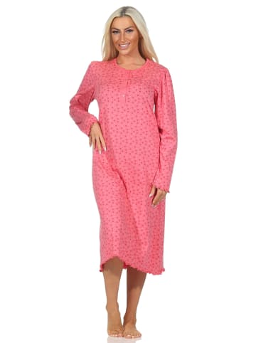NORMANN Langarm Nachthemd klassische Design Knopfleiste am Hals - 87433 in beere