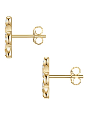 Glanzstücke München Ohrstecker Schlange aus Sterling Silber mit Zirkonia in gelbgold