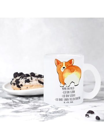 Mr. & Mrs. Panda Trinkglas Corgi Po mit Spruch in Transparent