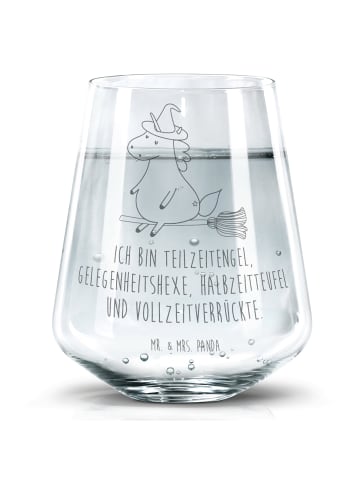 Mr. & Mrs. Panda Glas Einhorn Hexe mit Spruch in Transparent