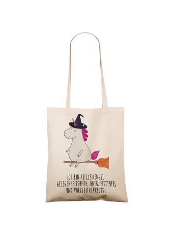 Mr. & Mrs. Panda Shopping Tasche Einhorn Hexe mit Spruch in Creme