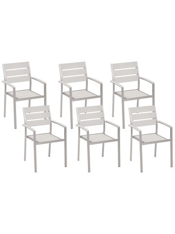 Beliani 6er-Set Esszimmerstuhl VERNIO in Weiß/Silber