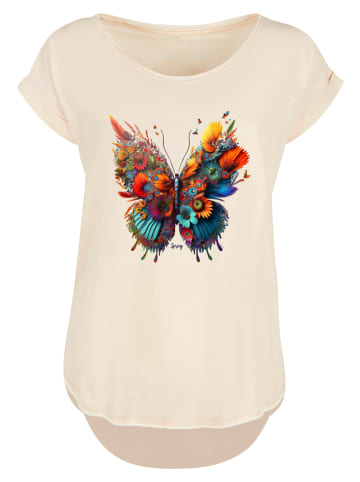 F4NT4STIC Long Cut T-Shirt Schmetterling Blumen in Whitesand