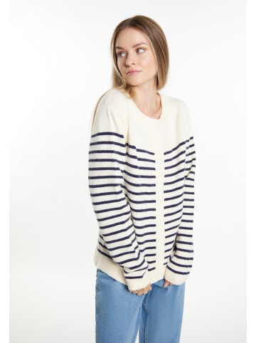 DreiMaster Damen Strickjacke in Wollweiss Marine
