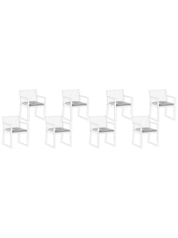 Beliani 8er-Set Auflagen SASSARI PREMIUM in Grau