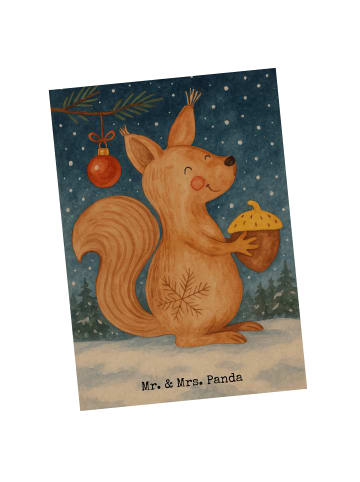 Mr. & Mrs. Panda Postkarte Eichhörnchen Weihnachten Design ohne ... in Weiß