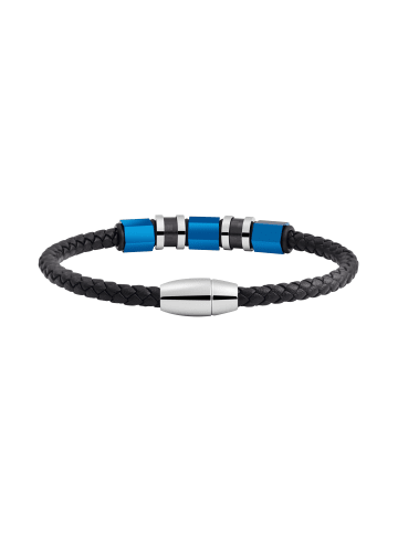 Adeliás Unisex Armband aus Leder 22 cm in schwarz