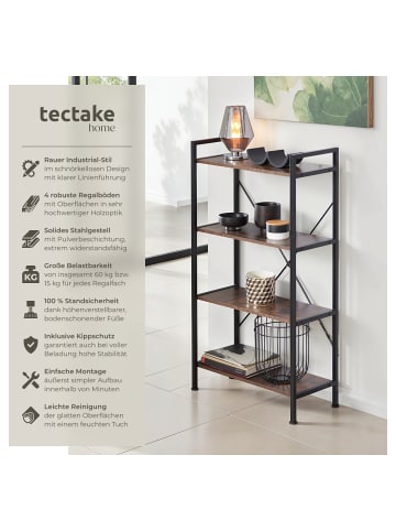 tectake Standregal, inklusive Kippschutz, 67,5 x 31,5 x 121,5 cm