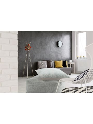 Kayoom Retro Sitzkissen Paramount Pouf & Cushion Set 80cm x 80cm in elfenbein - mint
