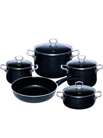 Riess Topfset Black Magic Emaille in Schwarz