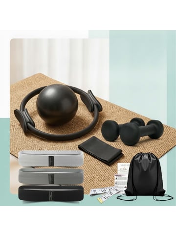 relaxdays 11-tlg. Pilates Set in Schwarz