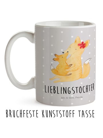 Mr. & Mrs. Panda Plastikbecher Fuchs Mama mit Spruch in Grau Pastell