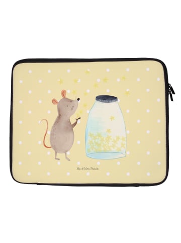 Mr. & Mrs. Panda Laptop Tasche Maus Sterne ohne Spruch in Gelb Pastell