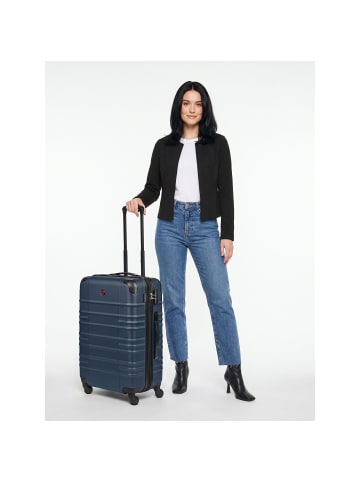 Wenger Amplar Evo 4 Rollen Trolley M 65 cm mit Dehnfalte navy blue