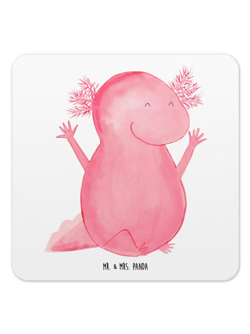 Mr. & Mrs. Panda Untersetzer für Gläser Axolotl Hurra ohne Spruch in Weiß