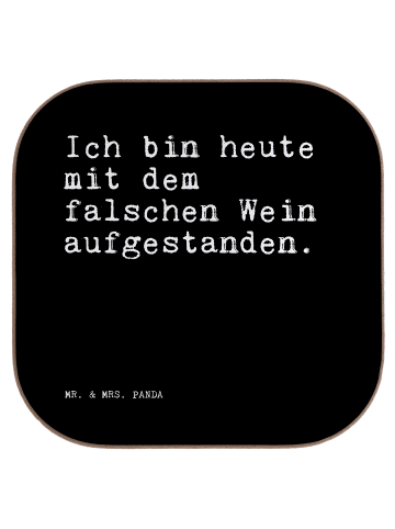 Mr. & Mrs. Panda Holzuntersetzer Ich bin heute mit... mit Spruch in Schwarz