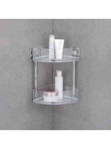 Wenko Eckbadezimmer QUADRO, Vacuum-Loc, 2 Ebenen in Transparent, (B) 20 x (H) 33 cm
