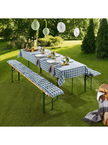 REDBEST Baumwolle Bierbank-Auflage 2er-Pack Nashville in blau