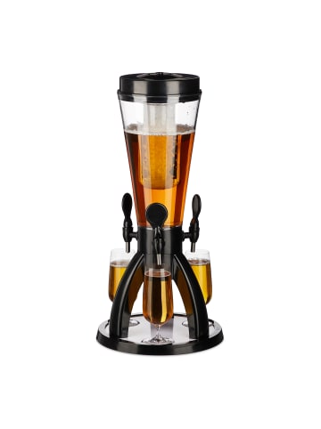 relaxdays Biersäule in Transparent/ Schwarz