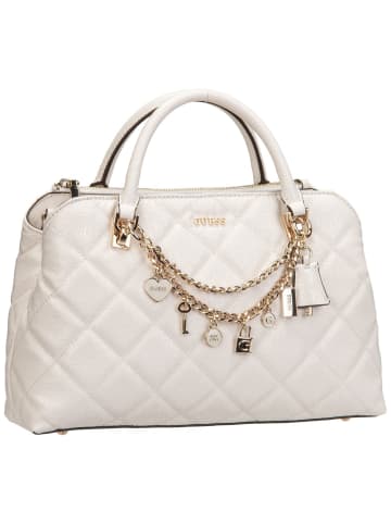 Guess Handtasche Libby 2 Comp Satchel in Off White