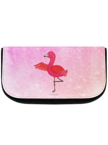 Mr. & Mrs. Panda Kosmetiktasche Flamingo Yoga ohne Spruch in Aquarell Pink