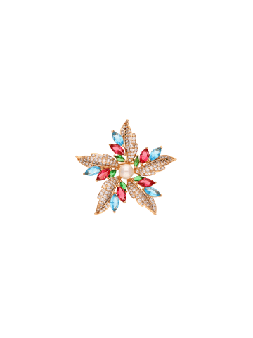 NAEMI Women Brooch in Rose Gold Multicolor