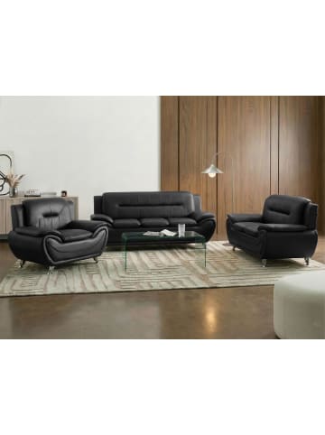 Beliani 3-tlg Sitzgruppe LEIRA in Schwarz/Silber